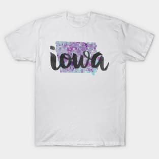 iowa - calligraphy and abstract state outline T-Shirt